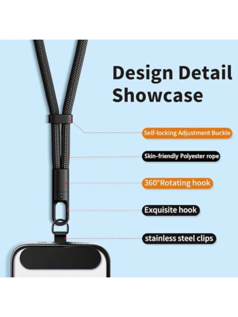 Adjustable Phone Lanyard 2 Pack - Anti-Theft Crossbody Neck & Wrist Strap, Fits